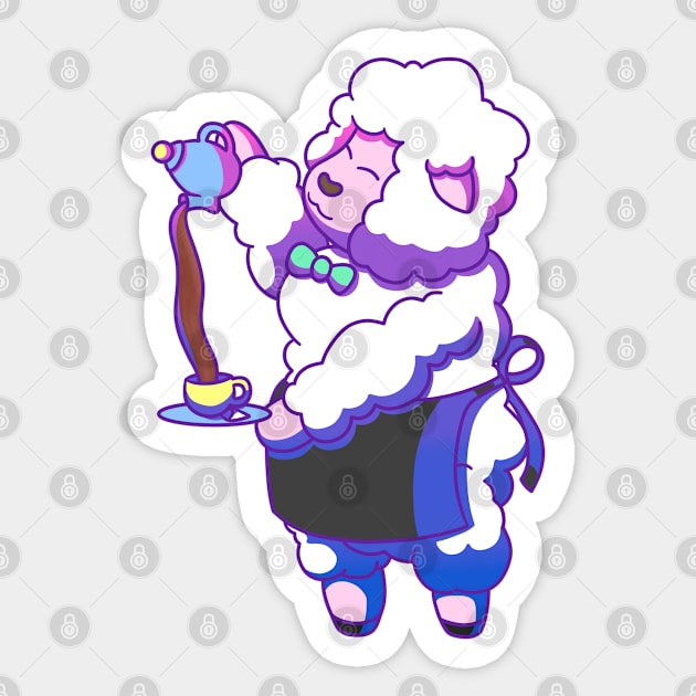 Sheep Barista Sticker by WhimsicalPaint